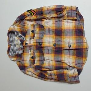 Oshkosh kids size 24 Month Boys plaid button down shirt roll up long sleeve